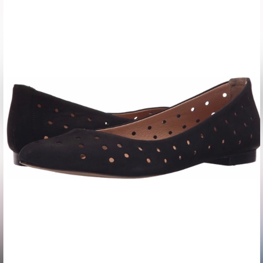 Corso Como Gabrielle Perforated Ballet Flats – Size 6.5 – Black Suede